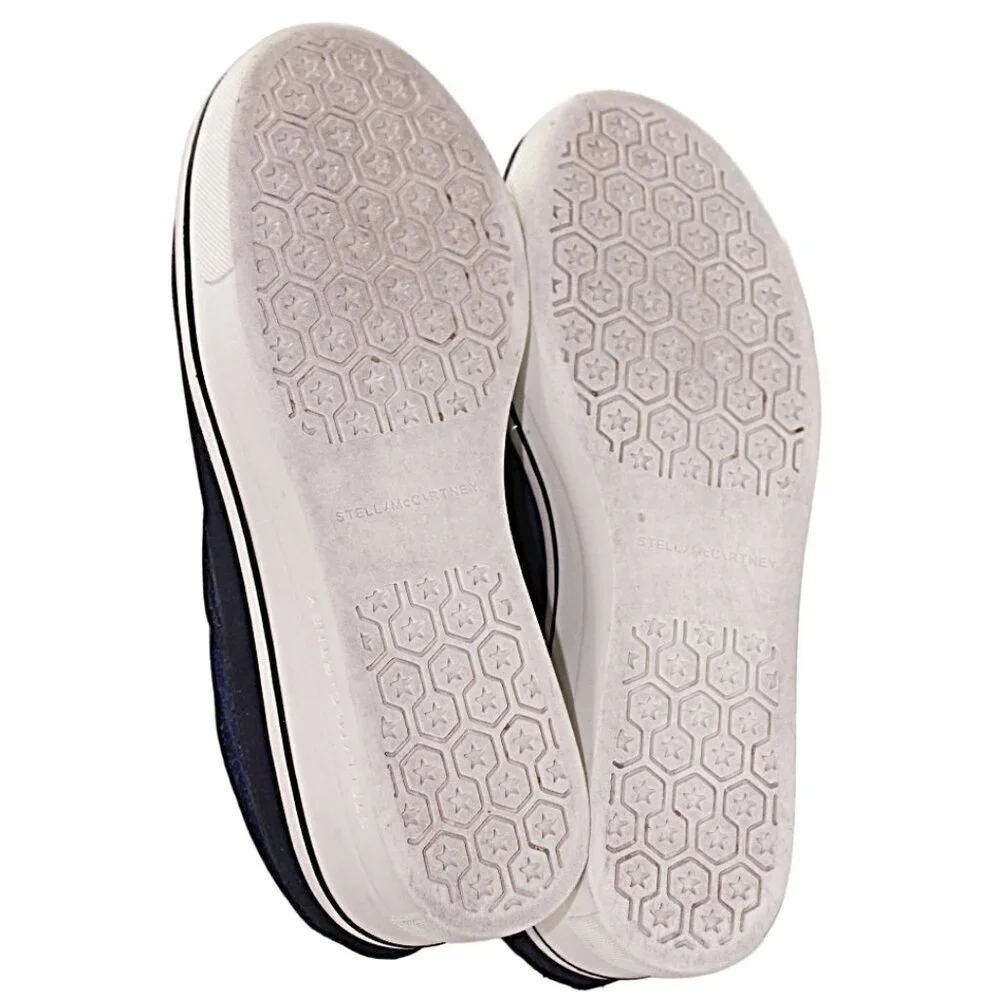 Stella McCartney Indigo Blue Denim Suede Platform Slip-On Sneaker Size 37 (US 6)